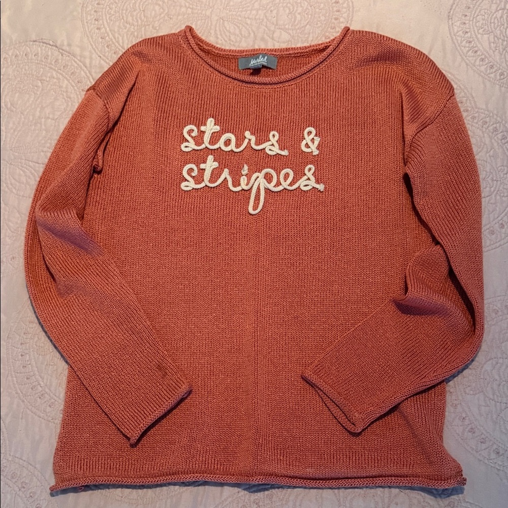 Marled Women's Star & Stripes Sweater - Rust